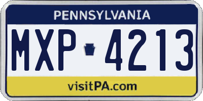 PA license plate MXP4213