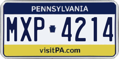 PA license plate MXP4214