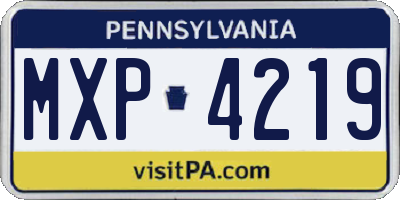 PA license plate MXP4219