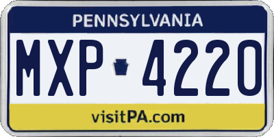 PA license plate MXP4220