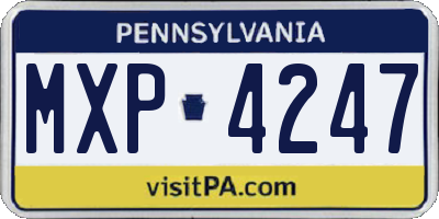 PA license plate MXP4247