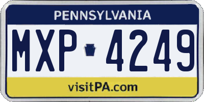 PA license plate MXP4249
