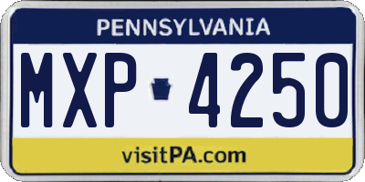 PA license plate MXP4250