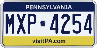 PA license plate MXP4254