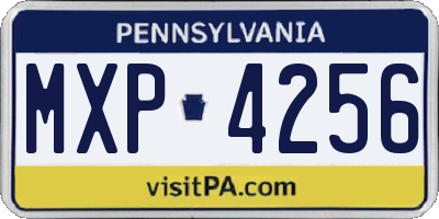 PA license plate MXP4256