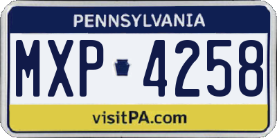 PA license plate MXP4258