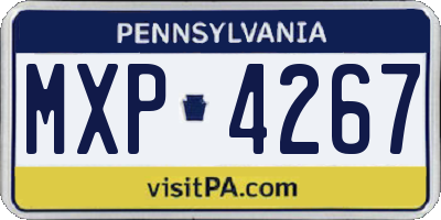 PA license plate MXP4267