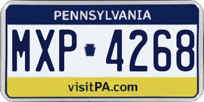 PA license plate MXP4268
