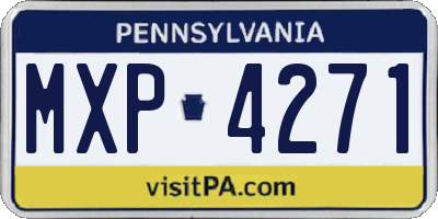 PA license plate MXP4271