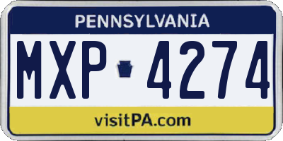 PA license plate MXP4274