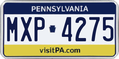 PA license plate MXP4275