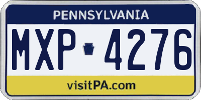 PA license plate MXP4276