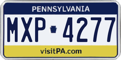 PA license plate MXP4277