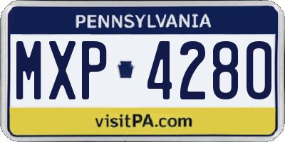 PA license plate MXP4280