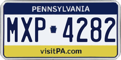 PA license plate MXP4282