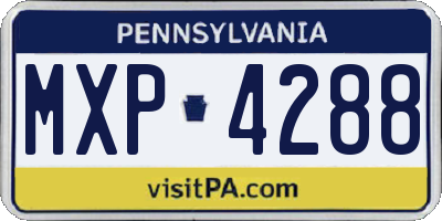 PA license plate MXP4288