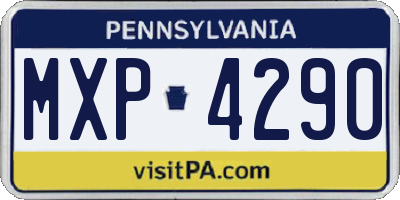 PA license plate MXP4290