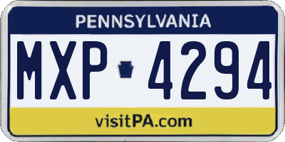 PA license plate MXP4294