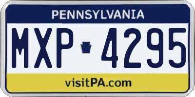 PA license plate MXP4295