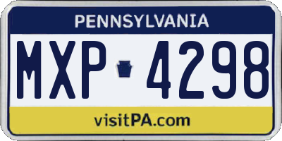 PA license plate MXP4298