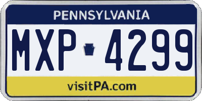 PA license plate MXP4299