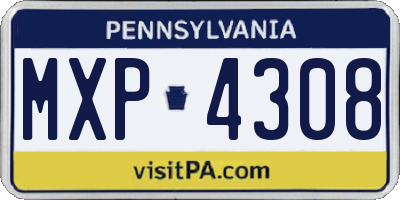 PA license plate MXP4308