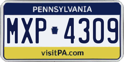 PA license plate MXP4309