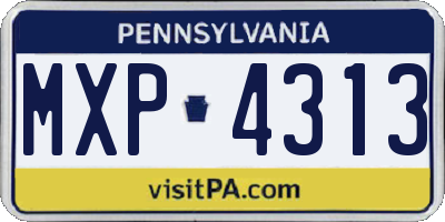 PA license plate MXP4313