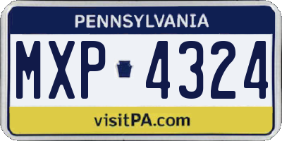 PA license plate MXP4324