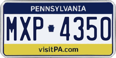 PA license plate MXP4350