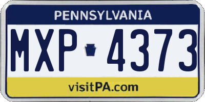 PA license plate MXP4373