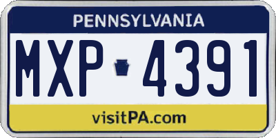 PA license plate MXP4391