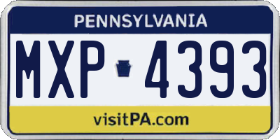 PA license plate MXP4393
