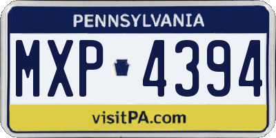 PA license plate MXP4394