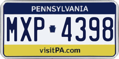 PA license plate MXP4398