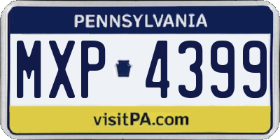 PA license plate MXP4399