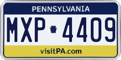 PA license plate MXP4409