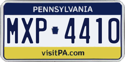 PA license plate MXP4410