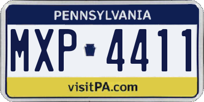 PA license plate MXP4411