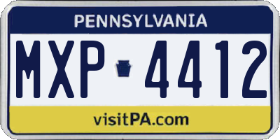 PA license plate MXP4412