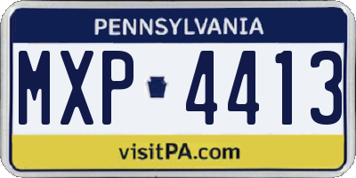PA license plate MXP4413