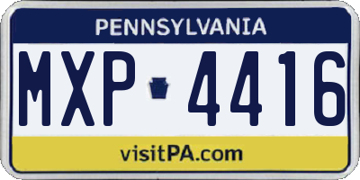 PA license plate MXP4416