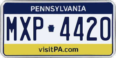 PA license plate MXP4420