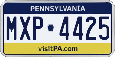 PA license plate MXP4425