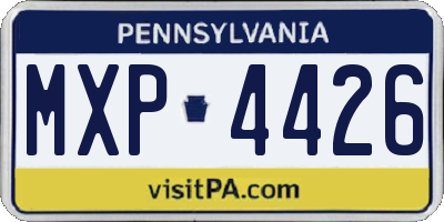 PA license plate MXP4426