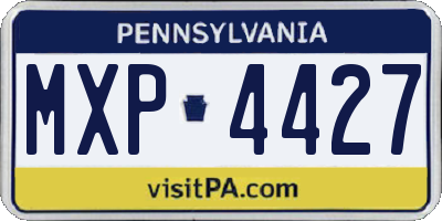 PA license plate MXP4427