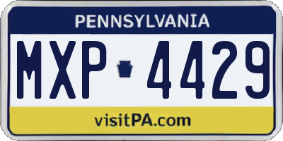 PA license plate MXP4429