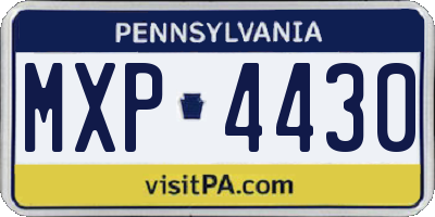 PA license plate MXP4430