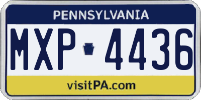 PA license plate MXP4436