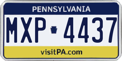 PA license plate MXP4437